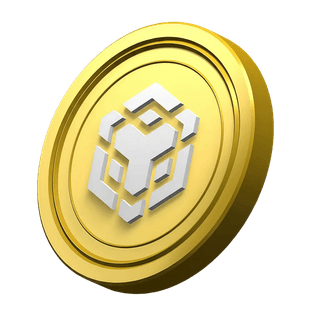 Decoratief element van Binance BNB-munt geplaatst in het communityvertrouwensgebied