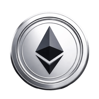 Zwevend grafisch element met Ethereum ETH cryptocurrency munt