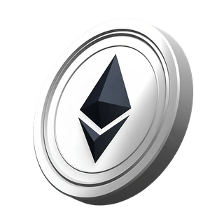 Decoratief visueel van een Ethereum ETH coin op crypto registratiepagina